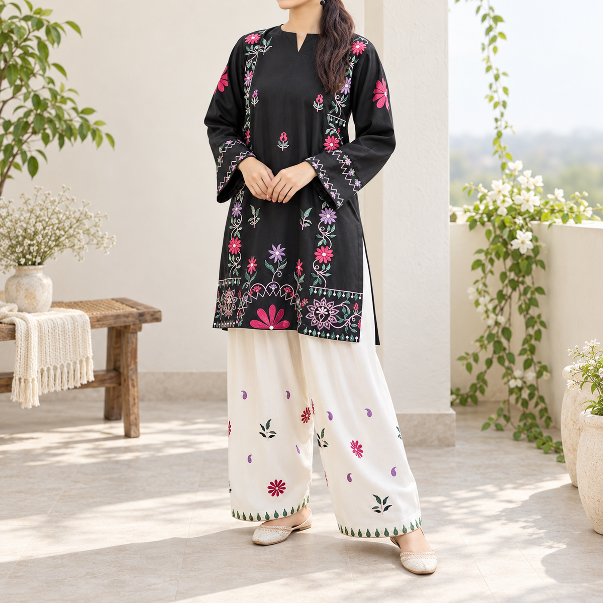 Bin Shahid Urge Pure Dhanak 2PC Heavy Embroidered V2
