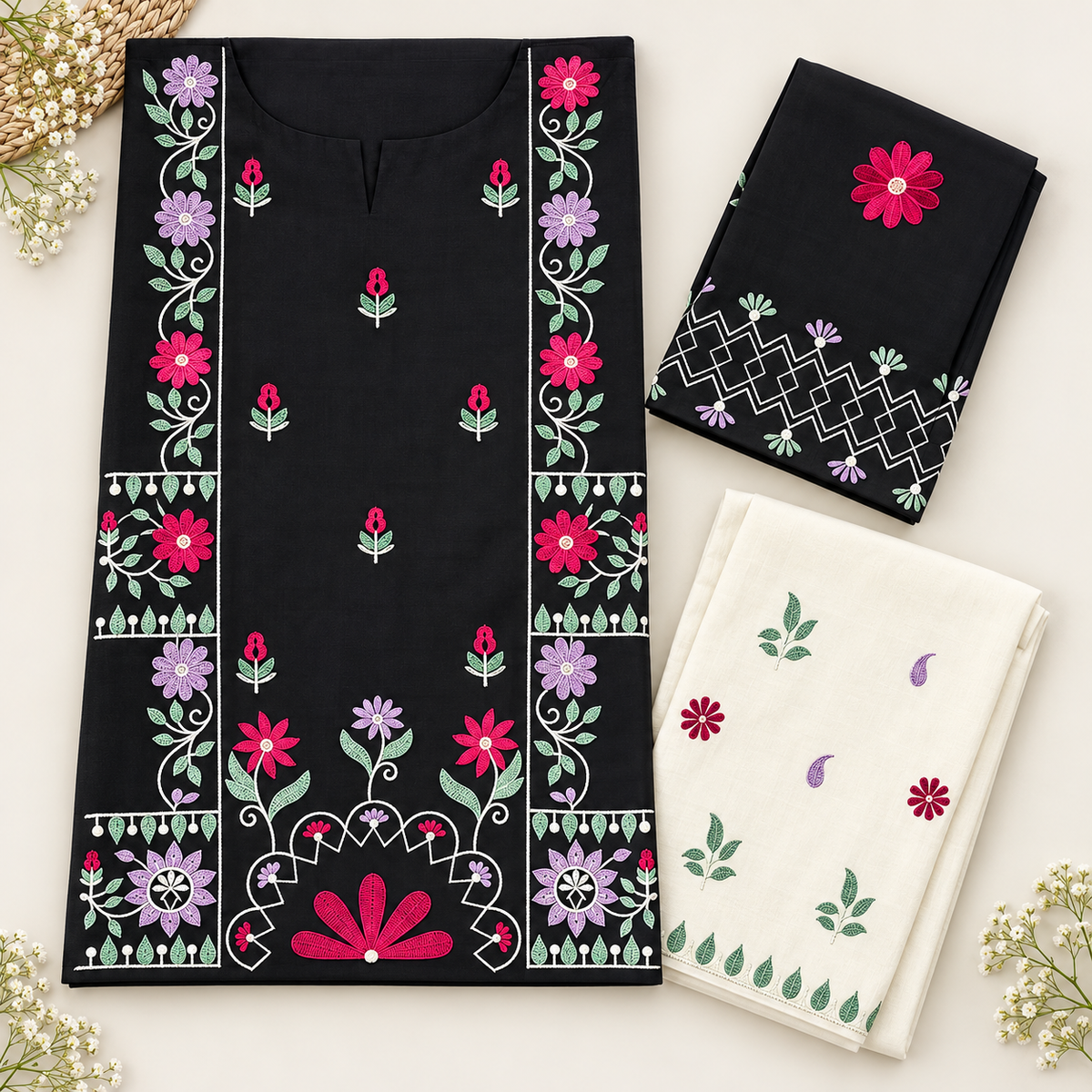 Bin Shahid Urge Pure Dhanak 2PC Heavy Embroidered V2