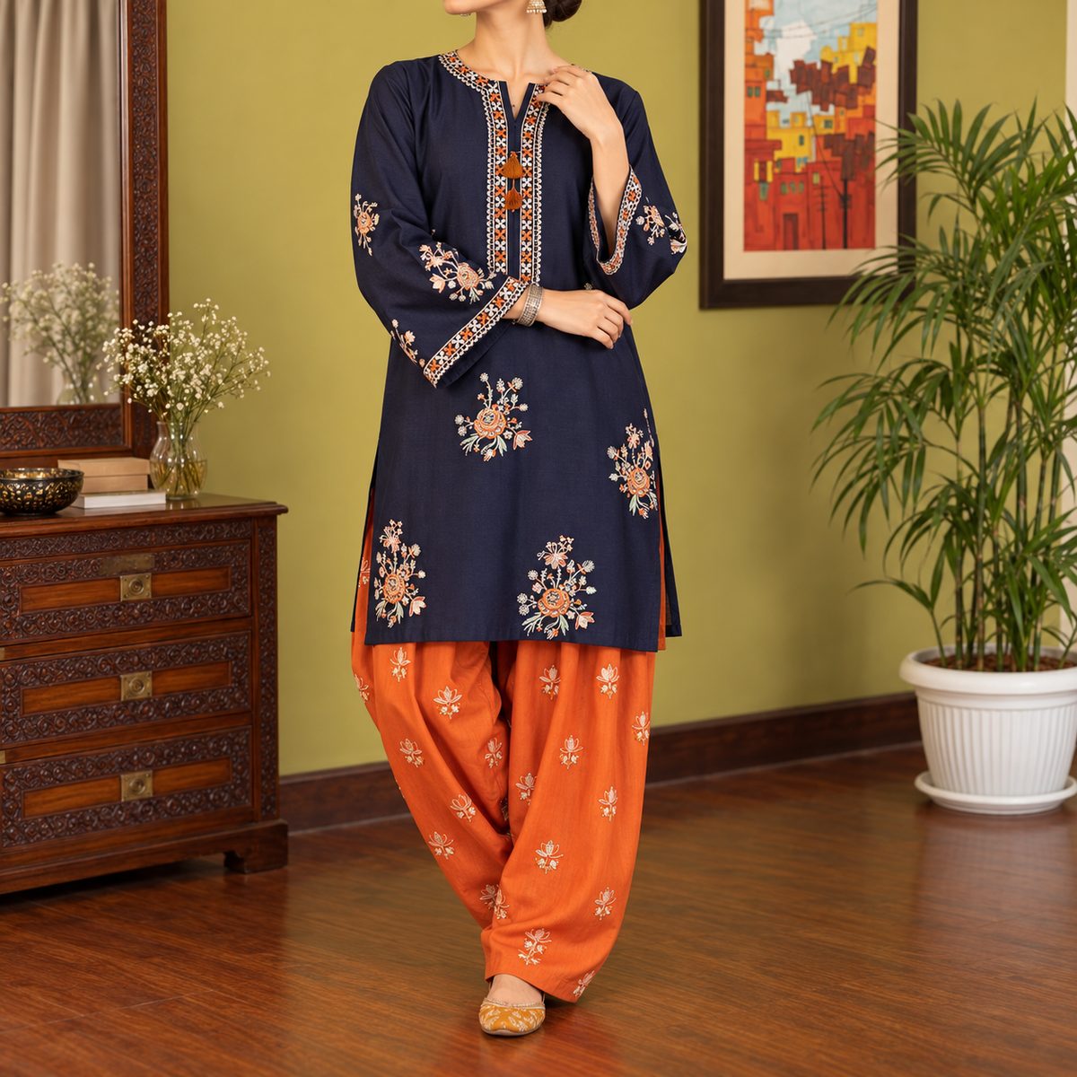Bin Shahid Urge Pure Dhanak 2PC Heavy Embroidered V3