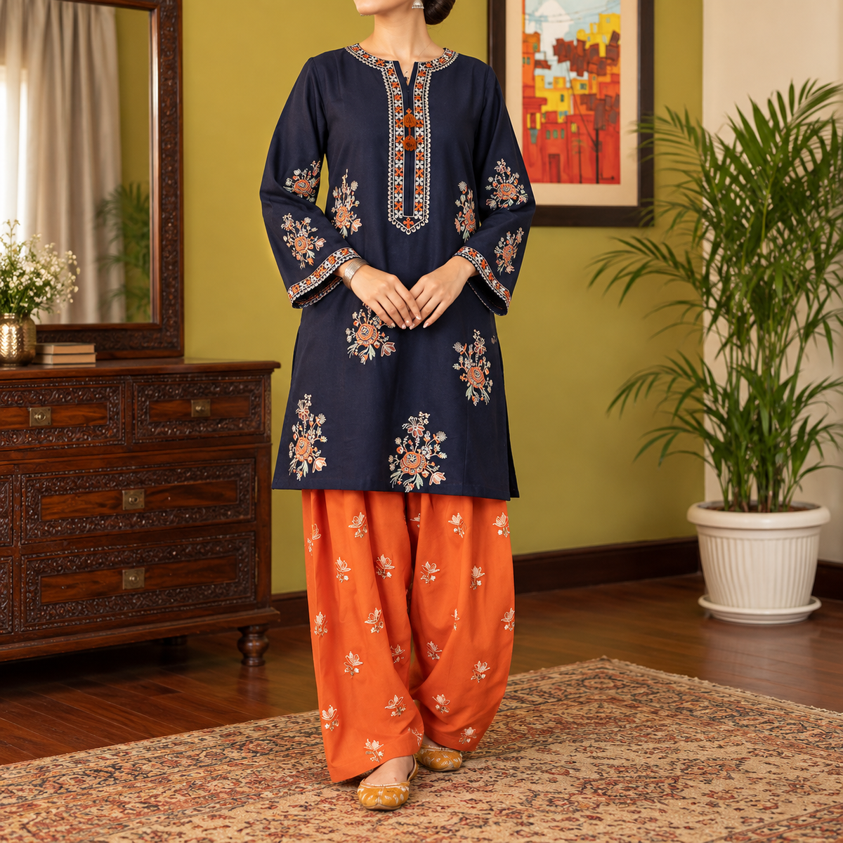 Bin Shahid Urge Pure Dhanak 2PC Heavy Embroidered V3
