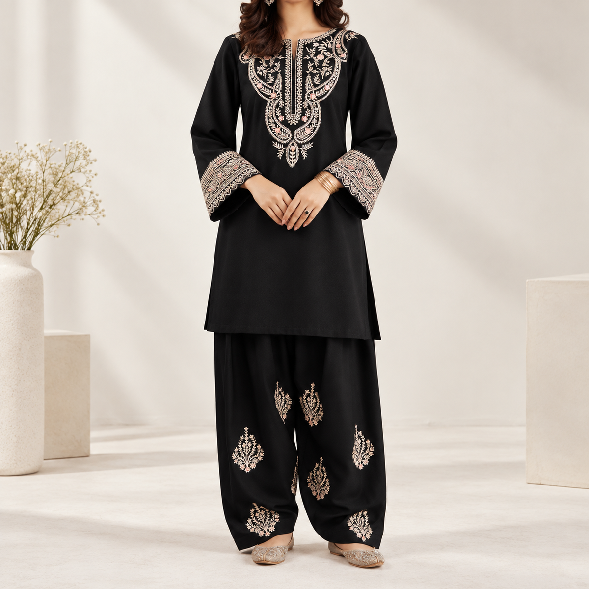 Pure Dhanak 2PC Heavy Embroidered V4