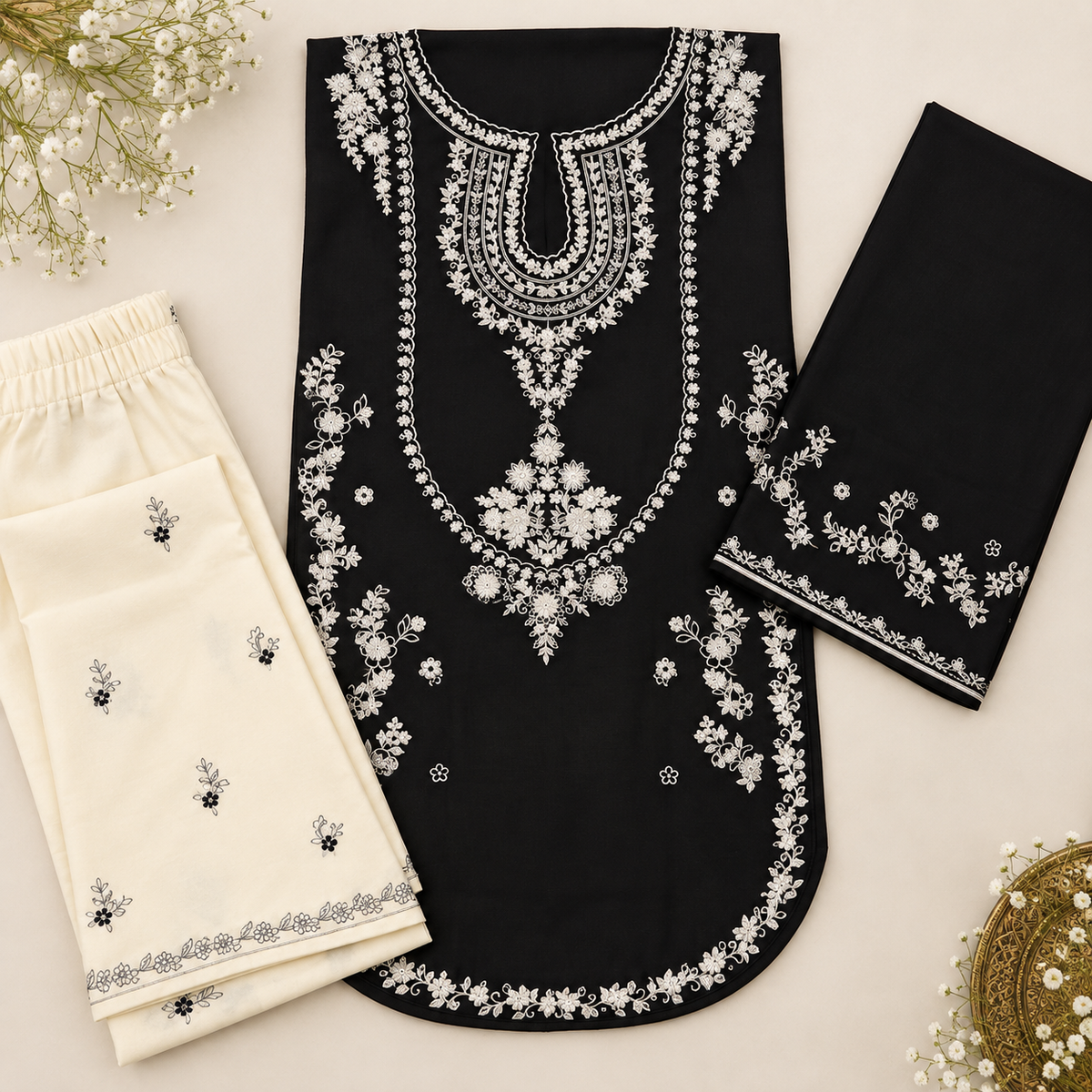 Bin Shahid Urge Pure Dhanak 2PC Heavy Embroidered