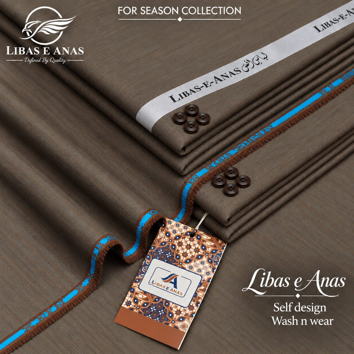 Bin Shahid premium Wash & Wear Unstitched Suit