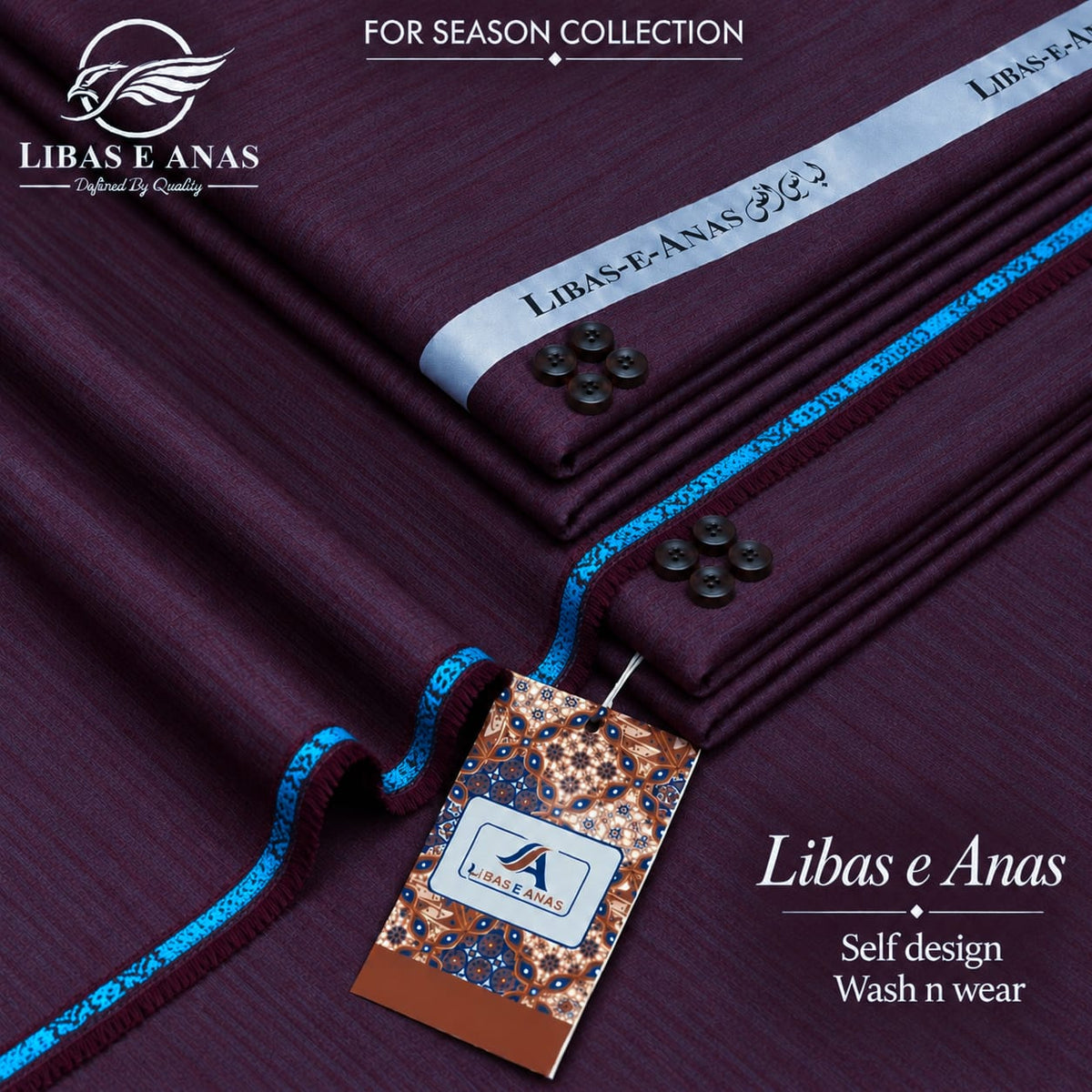 Bin Shahid premium Wash & Wear Unstitched Suit
